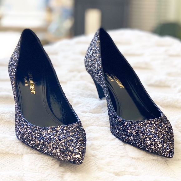SAINT LAURENT glitter kitten heels- brand new - Picture 5 of 6
